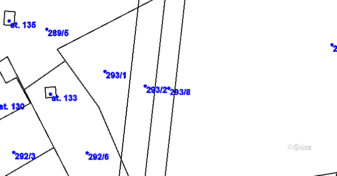 Parcela st. 293/8 v KÚ Újezd u Mohelnice, Katastrální mapa