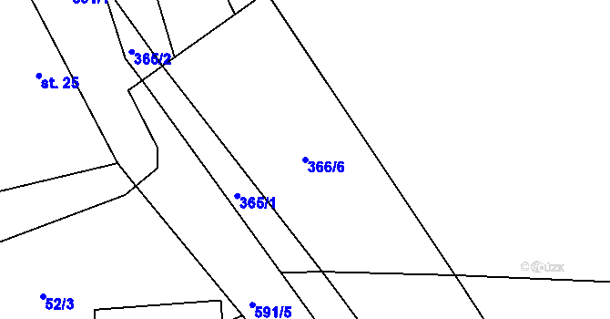 Parcela st. 366/6 v KÚ Újezd u Mohelnice, Katastrální mapa