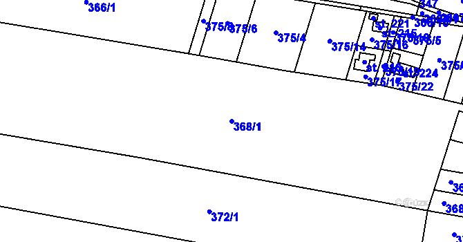 Parcela st. 368/1 v KÚ Újezd u Mohelnice, Katastrální mapa
