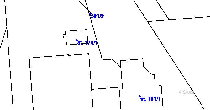 Parcela st. 401/8 v KÚ Újezd u Mohelnice, Katastrální mapa