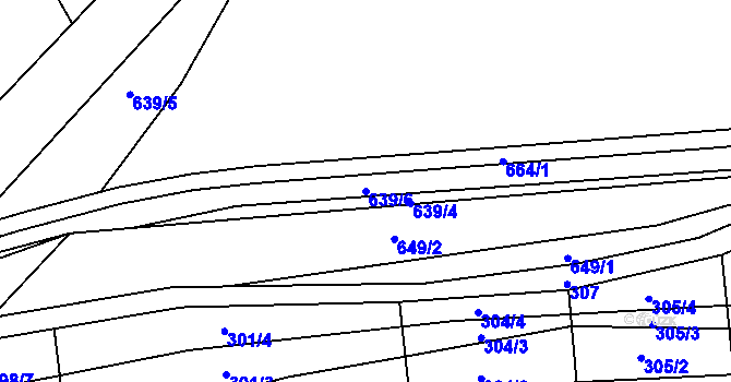 Parcela st. 639/6 v KÚ Újezd u Mohelnice, Katastrální mapa