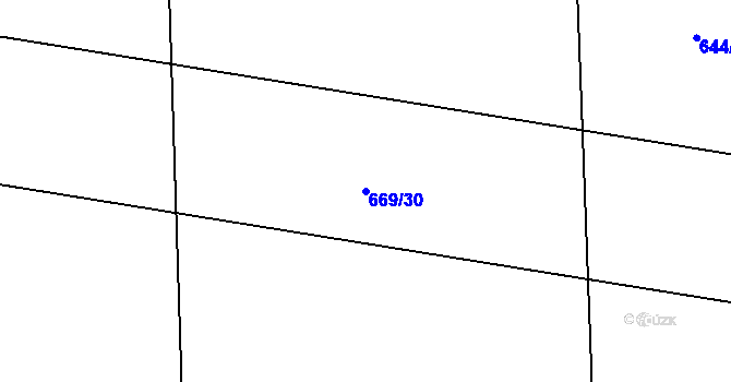 Parcela st. 669/30 v KÚ Újezd u Mohelnice, Katastrální mapa