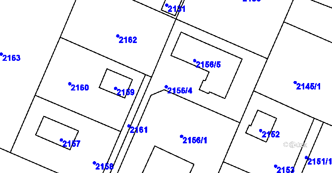 Parcela st. 2156/4 v KÚ Újezd nad Lesy, Katastrální mapa