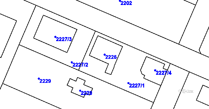 Parcela st. 2226 v KÚ Újezd nad Lesy, Katastrální mapa