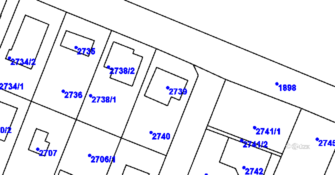 Parcela st. 2739 v KÚ Újezd nad Lesy, Katastrální mapa