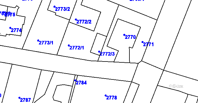 Parcela st. 2772/3 v KÚ Újezd nad Lesy, Katastrální mapa