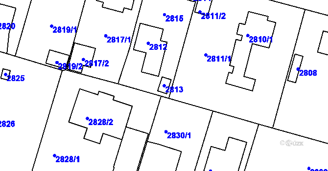 Parcela st. 2813 v KÚ Újezd nad Lesy, Katastrální mapa