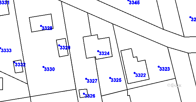 Parcela st. 3324 v KÚ Újezd nad Lesy, Katastrální mapa