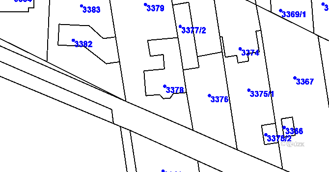 Parcela st. 3378 v KÚ Újezd nad Lesy, Katastrální mapa