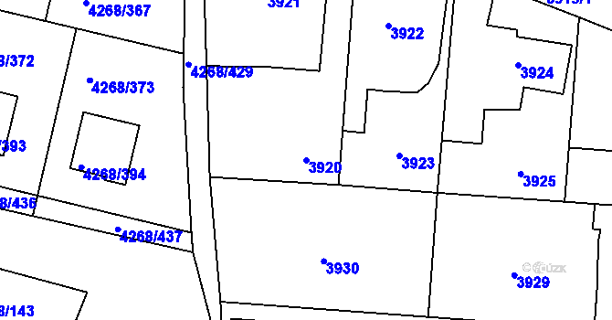 Parcela st. 3920 v KÚ Újezd nad Lesy, Katastrální mapa