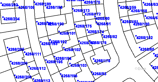 Parcela st. 4268/177 v KÚ Újezd nad Lesy, Katastrální mapa