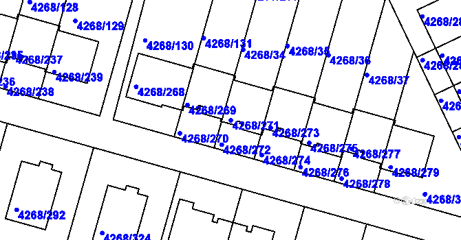 Parcela st. 4268/271 v KÚ Újezd nad Lesy, Katastrální mapa