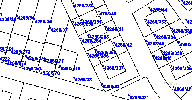 Parcela st. 4268/285 v KÚ Újezd nad Lesy, Katastrální mapa