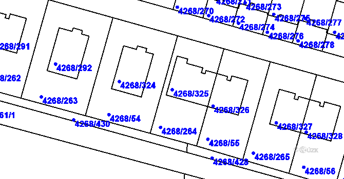 Parcela st. 4268/325 v KÚ Újezd nad Lesy, Katastrální mapa