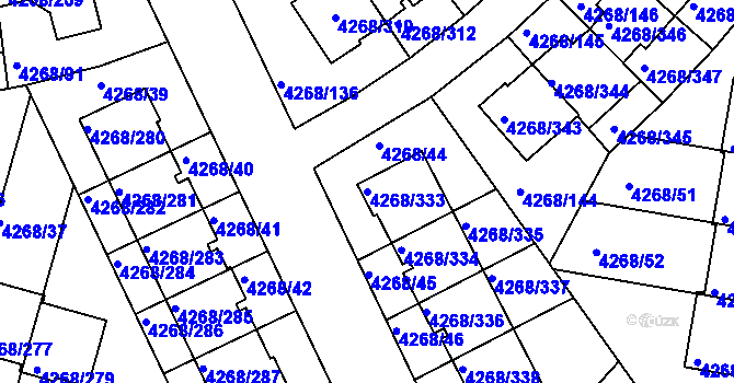 Parcela st. 4268/333 v KÚ Újezd nad Lesy, Katastrální mapa