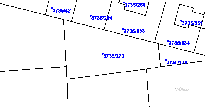 Parcela st. 3735/273 v KÚ Újezd nad Lesy, Katastrální mapa
