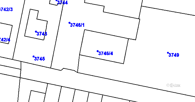 Parcela st. 3746/4 v KÚ Újezd nad Lesy, Katastrální mapa
