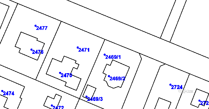 Parcela st. 2469/1 v KÚ Újezd nad Lesy, Katastrální mapa