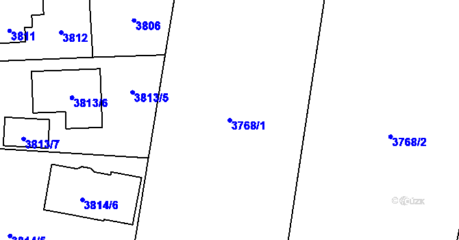 Parcela st. 3768/1 v KÚ Újezd nad Lesy, Katastrální mapa