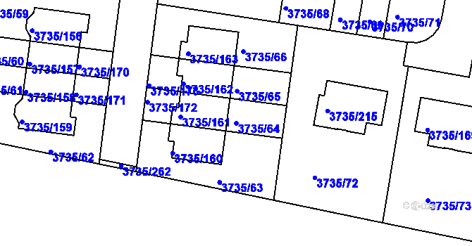 Parcela st. 3735/64 v KÚ Újezd nad Lesy, Katastrální mapa