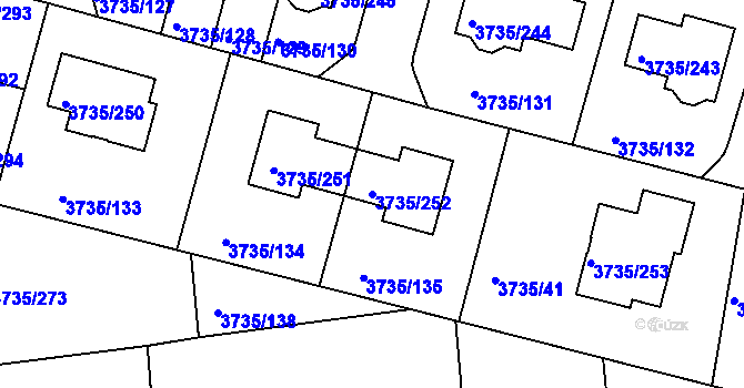 Parcela st. 3735/252 v KÚ Újezd nad Lesy, Katastrální mapa
