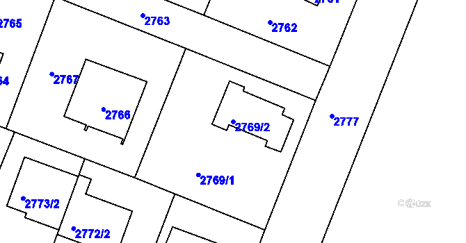 Parcela st. 2769/2 v KÚ Újezd nad Lesy, Katastrální mapa