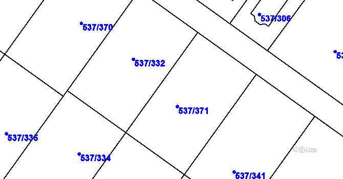 Parcela st. 537/372 v KÚ Újezd nad Lesy, Katastrální mapa