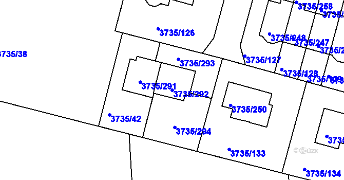 Parcela st. 3735/292 v KÚ Újezd nad Lesy, Katastrální mapa