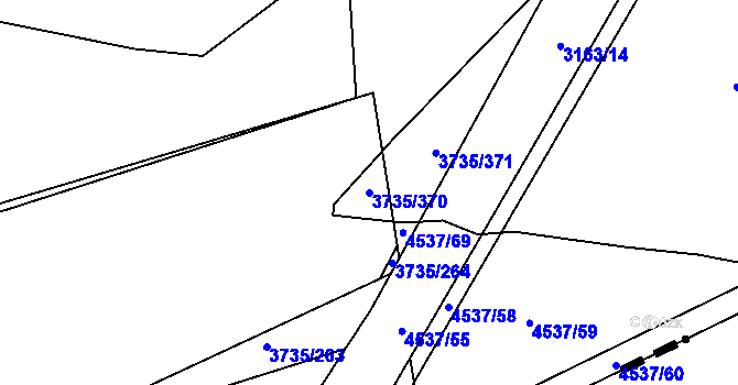 Parcela st. 3735/370 v KÚ Újezd nad Lesy, Katastrální mapa