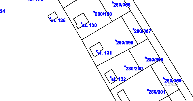 Parcela st. 131 v KÚ Újezd nad Zbečnem, Katastrální mapa