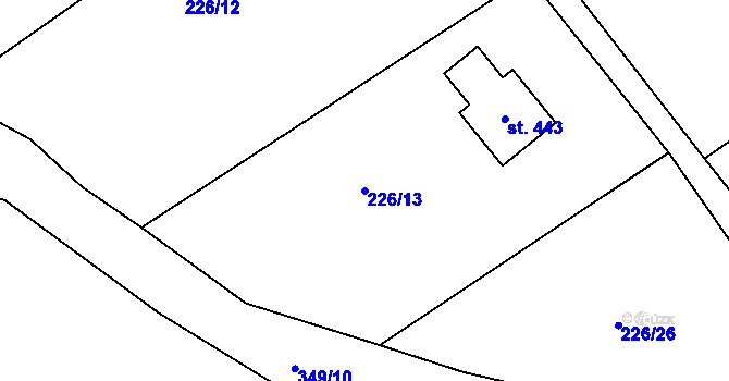 Parcela st. 226/13 v KÚ Újezd nad Zbečnem, Katastrální mapa