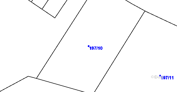 Parcela st. 197/10 v KÚ Újezd nad Zbečnem, Katastrální mapa