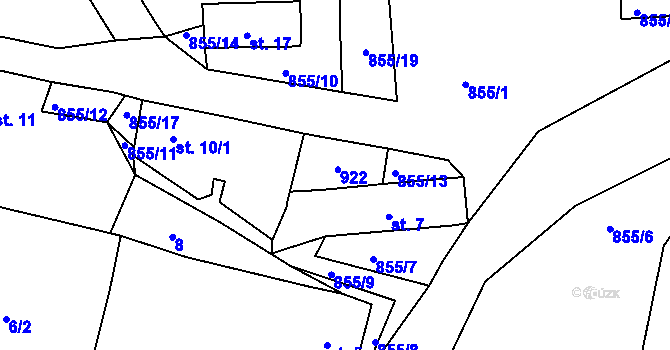 Parcela st. 9 v KÚ Újezd nade Mží, Katastrální mapa
