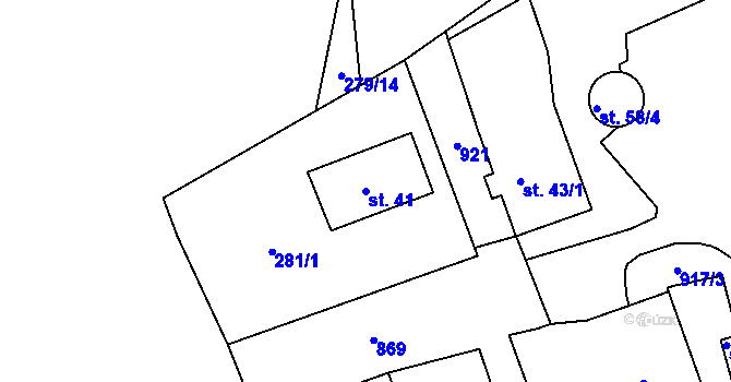 Parcela st. 41 v KÚ Újezd nade Mží, Katastrální mapa