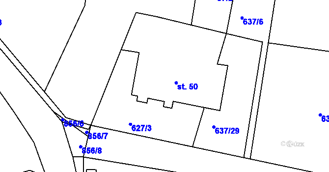 Parcela st. 50 v KÚ Újezd nade Mží, Katastrální mapa