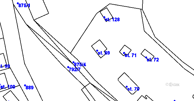 Parcela st. 69 v KÚ Újezd nade Mží, Katastrální mapa