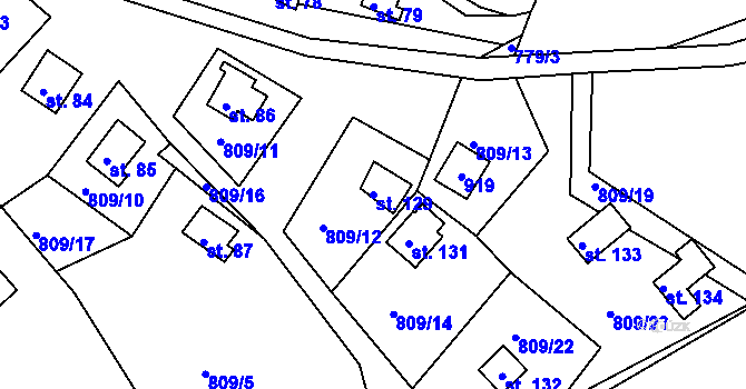 Parcela st. 129 v KÚ Újezd nade Mží, Katastrální mapa