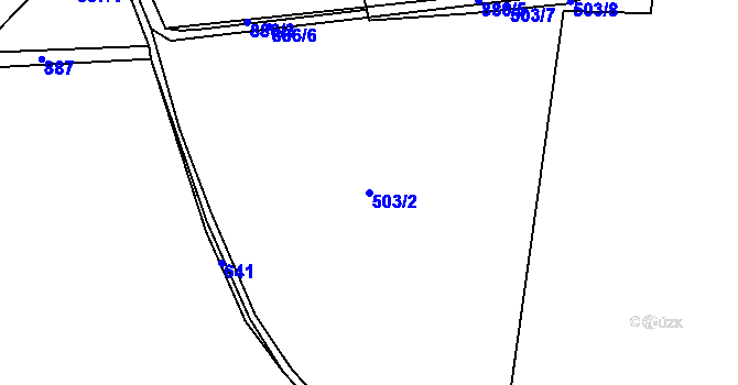 Parcela st. 503/2 v KÚ Újezd nade Mží, Katastrální mapa