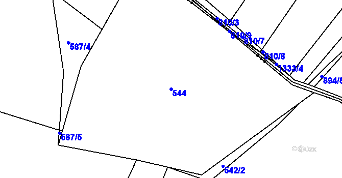 Parcela st. 544 v KÚ Újezd nade Mží, Katastrální mapa