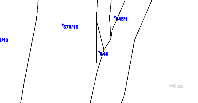 Parcela st. 644 v KÚ Újezd nade Mží, Katastrální mapa
