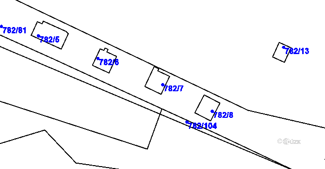 Parcela st. 782/7 v KÚ Újezd nade Mží, Katastrální mapa