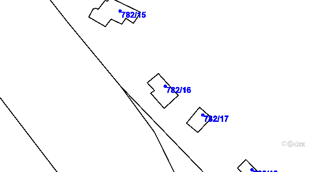 Parcela st. 782/16 v KÚ Újezd nade Mží, Katastrální mapa