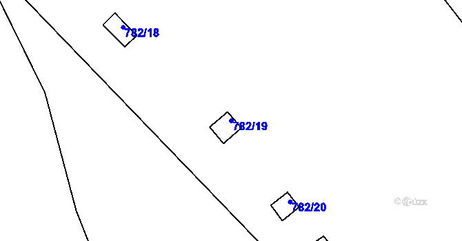 Parcela st. 782/19 v KÚ Újezd nade Mží, Katastrální mapa