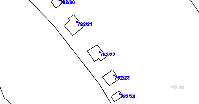Parcela st. 782/22 v KÚ Újezd nade Mží, Katastrální mapa