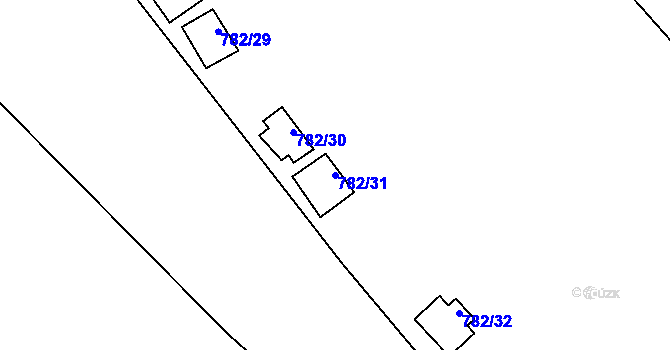 Parcela st. 782/31 v KÚ Újezd nade Mží, Katastrální mapa