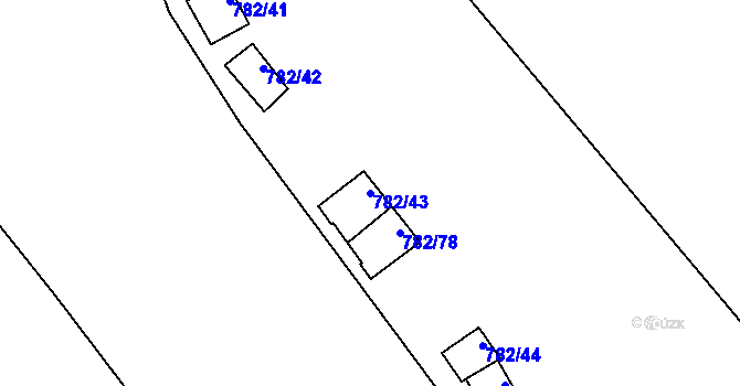Parcela st. 782/43 v KÚ Újezd nade Mží, Katastrální mapa