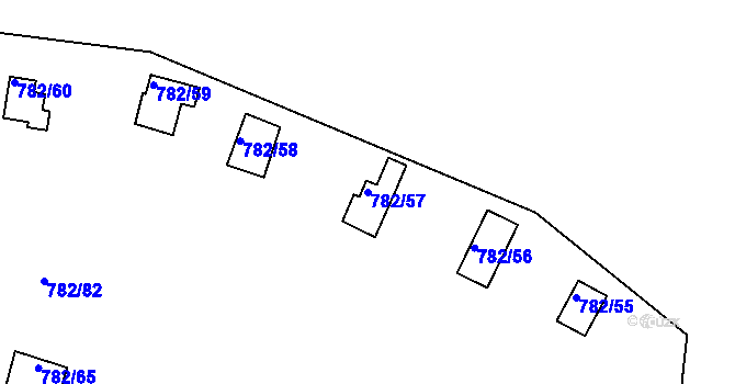 Parcela st. 782/57 v KÚ Újezd nade Mží, Katastrální mapa