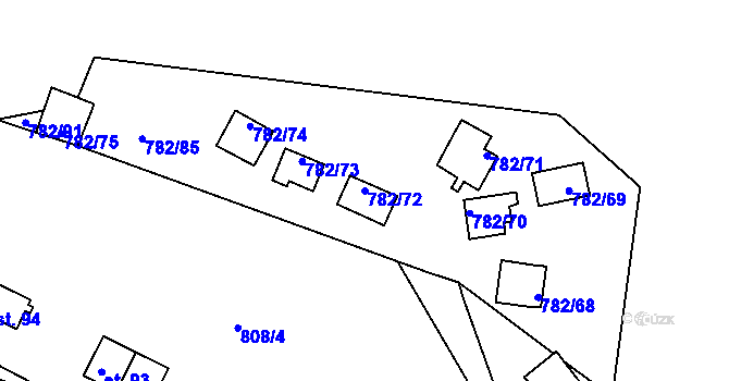 Parcela st. 782/72 v KÚ Újezd nade Mží, Katastrální mapa