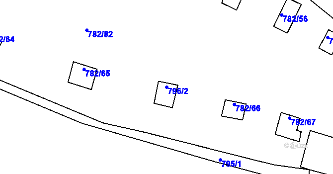 Parcela st. 796/2 v KÚ Újezd nade Mží, Katastrální mapa