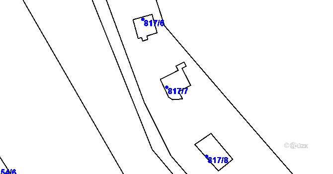 Parcela st. 817/7 v KÚ Újezd nade Mží, Katastrální mapa